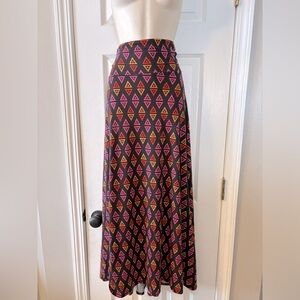 Lularoe Maxi Skirt size XS Black with Geometric Pattern